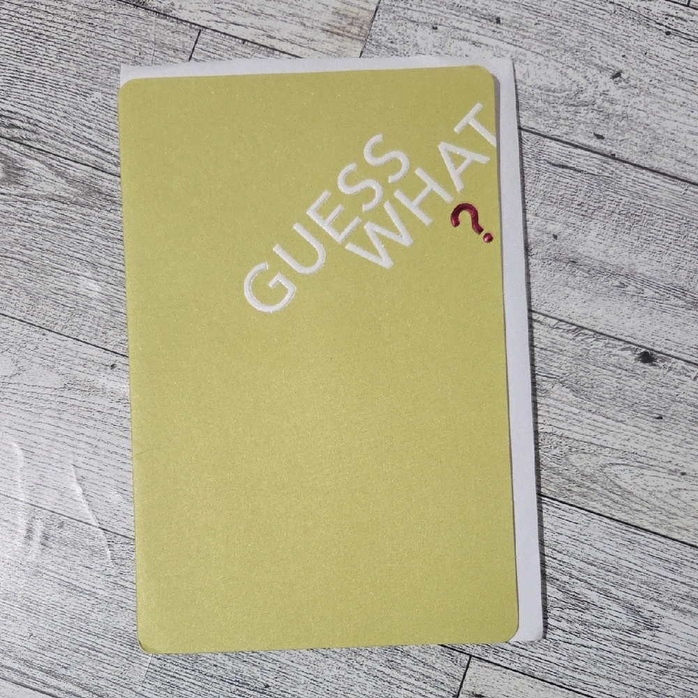 Carlton Cards Yellow 'Guess What?' Birthday Card